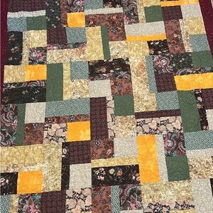 Custom made patchwork machine sewing reversible quilt 47”x64.5”